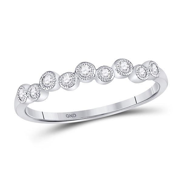 Diamond Stackable Band Ring 1/8 Cttw 10kt White Gold