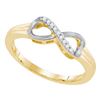 Image 1 : Diamond Infinity Ring 1/20 Cttw Yellow-tone Sterling Silver