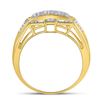 Image 4 : Mens Diamond Rectangle Cluster Ring 1/2 Cttw 10kt Yellow Gold