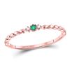 Image 2 : Emerald Solitaire Diamond-accent Stackable Ring .03 Cttw 10kt Rose Gold