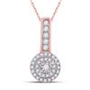 Image 1 : Diamond Circle Pendant 1/5 Cttw 10kt Rose Gold