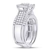 Image 3 : Diamond Bridal Wedding Ring Band Set 1-3/8 Cttw 10kt White Gold
