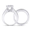 Image 4 : Diamond Bridal Wedding Ring Band Set 1-3/8 Cttw 10kt White Gold