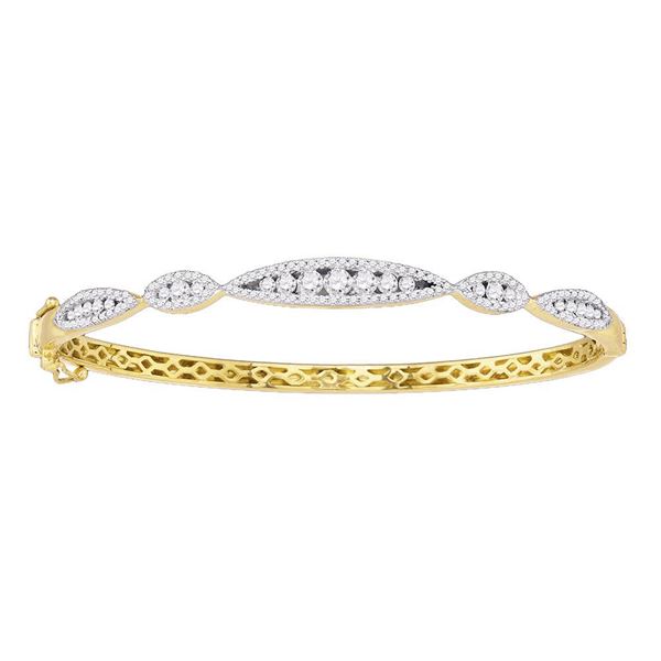 Diamond Bangle Bracelet 1 Cttw 10kt Yellow Gold