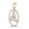 Image 2 : Diamond Trinity Triquetra Circle Pendant 1/4 Cttw 10kt Yellow Gold