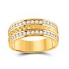 Image 1 : Mens Diamond Wedding Braid Inlay Band Ring 3/4 Cttw 14kt Yellow Gold