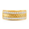 Image 2 : Mens Diamond Wedding Braid Inlay Band Ring 3/4 Cttw 14kt Yellow Gold