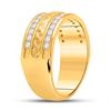 Image 4 : Mens Diamond Wedding Braid Inlay Band Ring 3/4 Cttw 14kt Yellow Gold