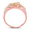 Image 3 : Yellow Diamond Fashion Cocktail Ring 1-1/2 Cttw 14kt Rose Gold