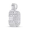 Image 2 : Baguette Diamond Square Cluster Pendant 1 Cttw 14kt White Gold
