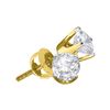Image 1 : Diamond Solitaire Earrings 1/5 Cttw 14kt Yellow Gold