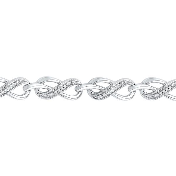 Diamond Infinity Link Bracelet 1/5 Cttw 10kt White Gold