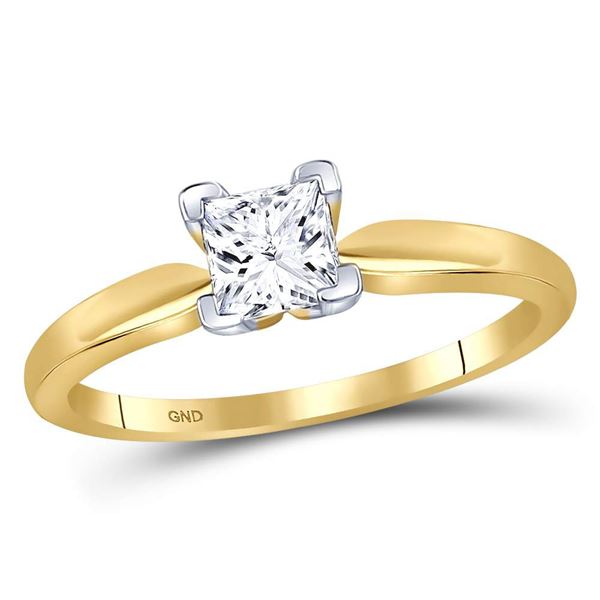 Princess Diamond Solitaire Bridal Wedding Engagement Ring 3/4 Cttw 14kt Yellow Gold
