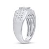 Image 3 : Mens Baguette Diamond Square Ring 3/4 Cttw 14kt White Gold