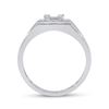 Image 4 : Mens Baguette Diamond Square Ring 3/4 Cttw 14kt White Gold