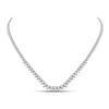 Image 1 : Diamond Teardrop Pear Link Necklace 4-1/3 Cttw 14kt White Gold