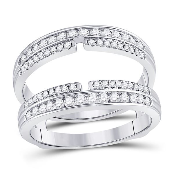 Diamond Wrap Ring Guard Enhancer 1/2 Cttw 14kt White Gold