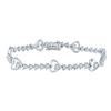 Image 1 : Diamond Heart Tennis Bracelet 1/2 Cttw Sterling Silver