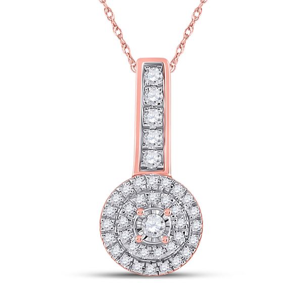 Diamond Circle Pendant 1/5 Cttw 10kt Rose Gold