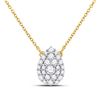 Image 1 : Diamond Teardrop Cluster Necklace 1/2 Cttw 10kt Yellow Gold