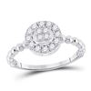 Image 1 : Diamond Circle Cluster Ring 1/3 Cttw 10kt White Gold