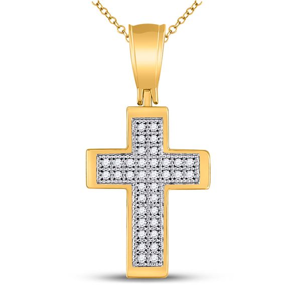 Diamond Cross Pendant 1/10 Cttw 10kt Yellow Gold