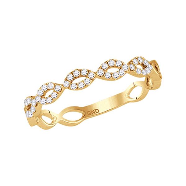 Diamond Stackable Band Ring 1/5 Cttw 10kt Yellow Gold