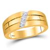 Image 1 : Mens Princess Diamond 3-stone Wedding Ring Band 1/3 Cttw 14kt Yellow Gold