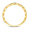 Image 4 : Emerald Solitaire Milgrain Stackable Band Ring .01 Cttw 10kt Yellow Gold
