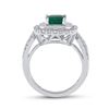 Image 3 : Cushion Emerald Diamond Halo Solitaire Ring 2-1/4 Cttw 14kt White Gold