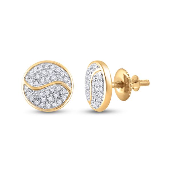 Diamond Circle Earrings 1/4 Cttw 10kt Yellow Gold