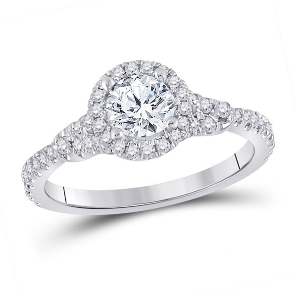 Diamond Solitaire Bridal Wedding Engagement Ring 1 Cttw 14kt White Gold