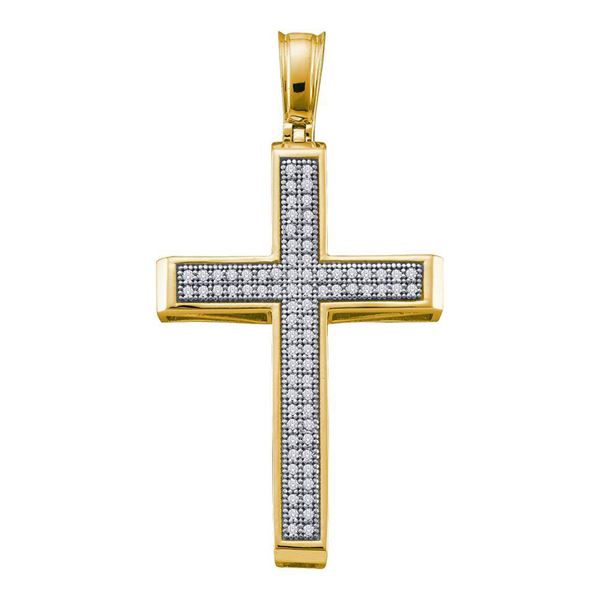 Diamond Cross Religious Pendant 1/4 Cttw 10kt Yellow Gold