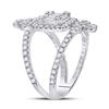 Image 3 : Diamond Negative Space Cluster Fashion Ring 1-1/2 Cttw 14kt White Gold