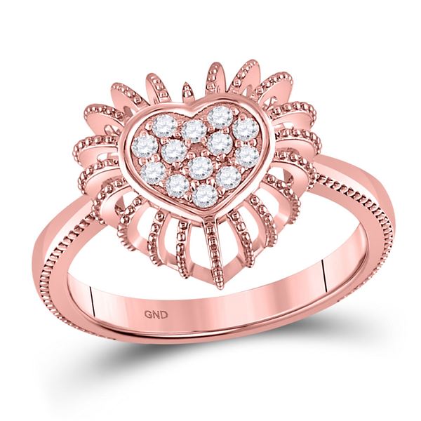 Diamond Heart Ring 1/8 Cttw 10kt Rose Gold