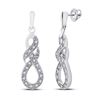 Image 1 : Diamond Dangle Earrings 1/8 Cttw Sterling Silver