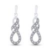 Image 2 : Diamond Dangle Earrings 1/8 Cttw Sterling Silver