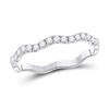 Image 1 : Diamond Wavy Stackable Band Ring 1/4 Cttw 10kt White Gold