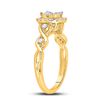 Image 4 : Diamond Cluster Halo Ring 1/2 Cttw 10kt Yellow Gold