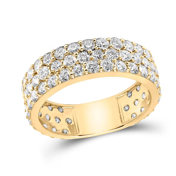 Diamond Pave Band Ring 3 Cttw 14kt Yellow Gold