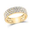 Image 1 : Diamond Pave Band Ring 3 Cttw 14kt Yellow Gold