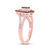 Image 4 : Brown Diamond Teardrop Ring 3/4 Cttw 14kt Rose Gold