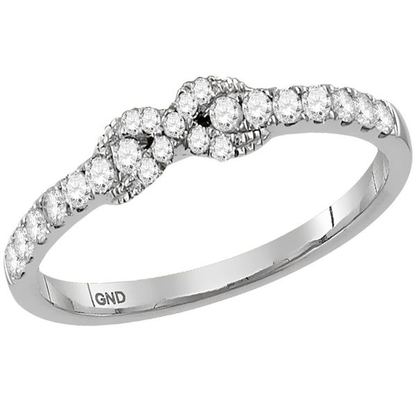 Diamond Infinity Knot Stackable Band Ring 1/4 Cttw 14kt White Gold