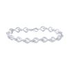 Image 1 : Diamond Heart Bracelet 1/10 Cttw Sterling Silver