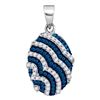 Image 1 : Diamond Striped Oval Pendant 1/3 Cttw 10kt White Gold