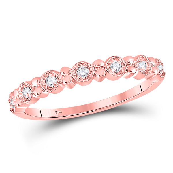 Diamond Stackable Band Ring 1/10 Cttw 10kt Rose Gold