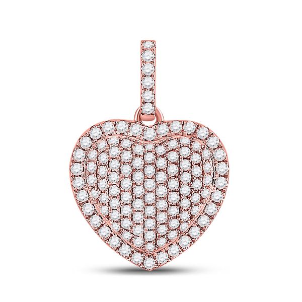 Diamond Heart Pendant 1 Cttw 14kt Rose Gold