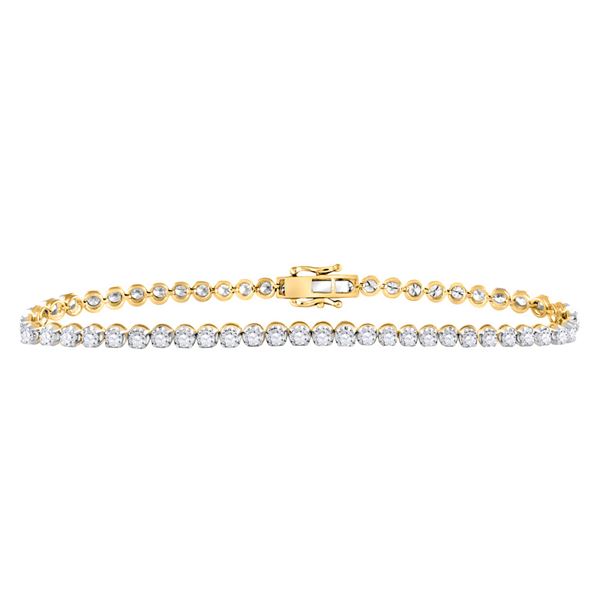 Mens Diamond Studded Tennis Bracelet 8 Cttw 10kt Yellow Gold