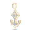 Image 2 : Mens Diamond Anchor Cross Charm Pendant 1/2 Cttw 10kt Yellow Gold