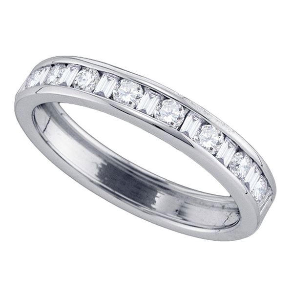 Machine Set Diamond Wedding Anniversary Band 1/2 Cttw 14kt White Gold
